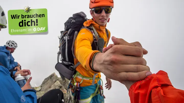 Kampagnenmotiv: Ehrenamtliche Unterstützung beim DAV - Imagefoto | © DAV  Silvan Metz