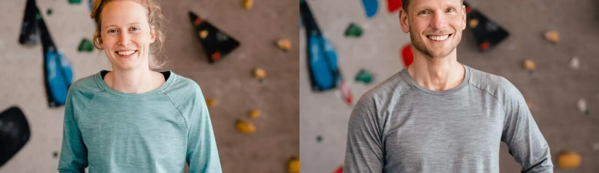 Neue Kollektion im DAV-Shop: Zwei Personen mit DAV-Shirts | © DAV / Marisa Koch